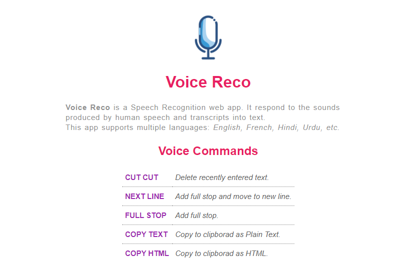 Voice Reco